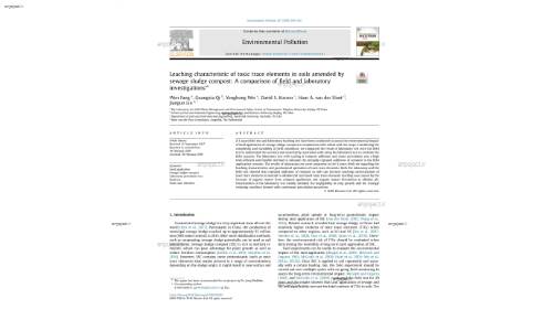 Leaching characteristic of toxic trace elements in soils amended by sewage sludge compost: A comparison of field and laboratory investigations*